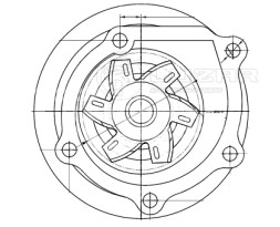 Насос водяной для автомобилей Toyota Corolla (91-)/Carina (92-) 1.0/1.3/1.5 [E] (без корпуса)