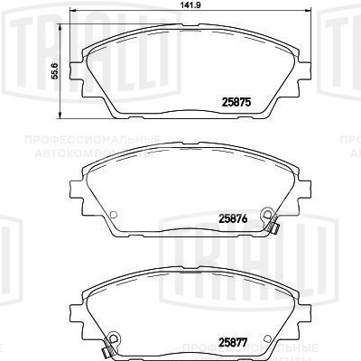 Колодки тормозные дисковые передние для автомобилей Mazda 3 (BM) (13-) / CX-3 (15-) (PF 4264)