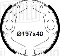 Колодки тормозные для автомобилей Mitsubishi Pajero II (90-)/Pajero Sport (08-) барабанные стояночного тормоза 197x40