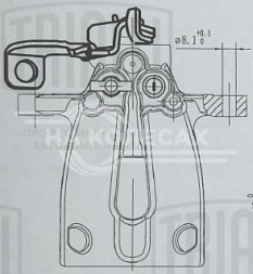 Суппорт тормозной для автомобилей Kia Ceed (12-)/Pro Ceed (13-) задний правый d=34мм (автомобиль без электродвигателя стояночного тормоза)