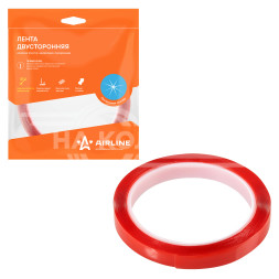 Лента двусторонняя клейкая (скотч), 12мм*3м, акриловая вспененная основа, прозрачная