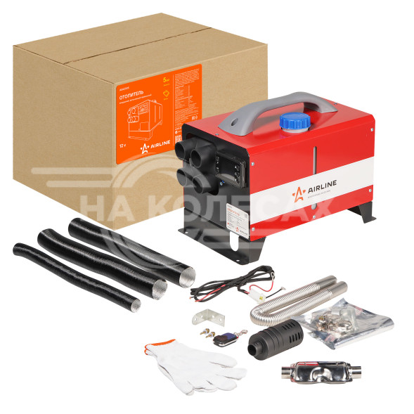 Отопитель воздушный автономный переносной 12В 5000Вт дизель металл. корпус (квадратный)