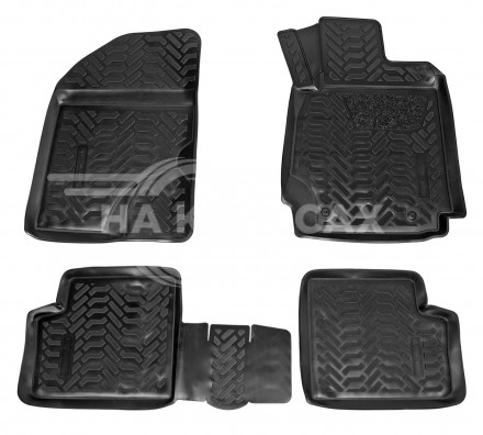 Ковры для Toyotа Corolla (00-07)(RHD), 4 шт., выс.борт, 3D с подпятником, ТЭП, черн.