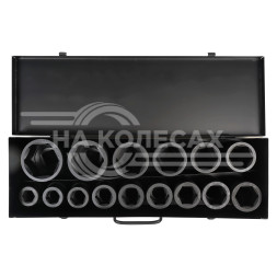 Набор головок ударных 1&quot; 60мм 15 пр. (22-60мм) мет. кейс.