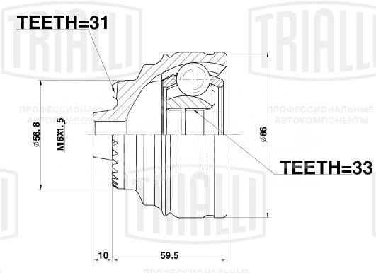 ШРУС наружный передний для автомобилей BMW 3 F30/F35 (11-)/X1 (E84) (09-)