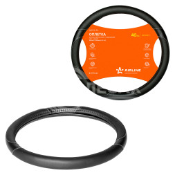 Оплетка на руль, искусственная кожа с перфорацией, черная, 40 см / L