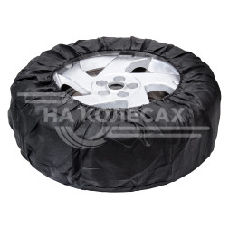 Чехлы для колес, размер R 13-17&quot;, без ручек, спанбонд, комплект 4 шт., цвет черный