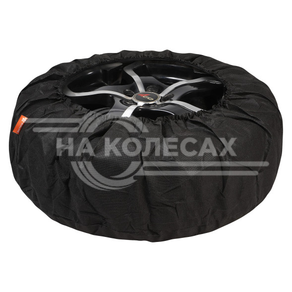 Чехлы для колес, размер R 13-17&quot;, без ручек, спанбонд, комплект 4 шт., цвет черный