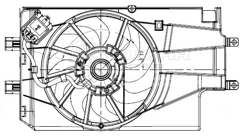 Электровентилятор охлаждения для автомобилей Гранта (15-) (с кожухом и резистором) A/C+ (тип KDAC)