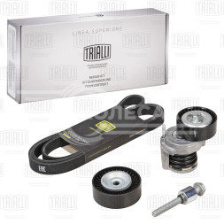 Ремкомплект привода для автомобилей VW Polo Sedan (RUS) (10-) 1.4i/1.6i AC (ремень 6PK1733 + натяжитель + опорный ролик)