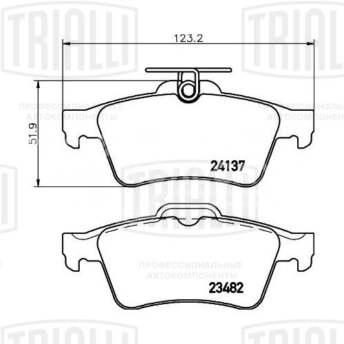 Колодки тормозные дисковые задние для автомобилей Ford Transit Connect (02-)