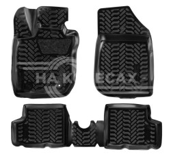 Ковры для Renault Duster 2WD (11-15), 4 шт., выс. борт, 3D с подпятником, ТЭП, черн.