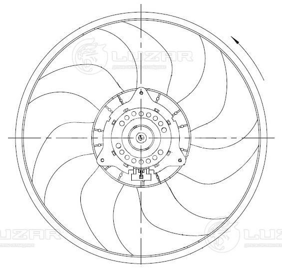 Электровентилятор охлаждения для автомобилей FIAT Ducato (06-)/PSA Boxer (06-)/Jumper (06-) (без кожуха)