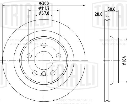 Диск тормозной задний для автомобилей BMW X1 (F48) (14-) / Mini Countryman (16-) d=300 окрашенный
