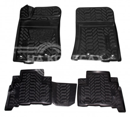 Ковры для Toyota Prado (09-), 4 шт., выс. борт, 3D с подпятником, ТЭП, черн.