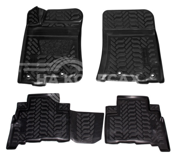 Ковры для Toyota Prado (09-), 4 шт., выс. борт, 3D с подпятником, ТЭП, черн.