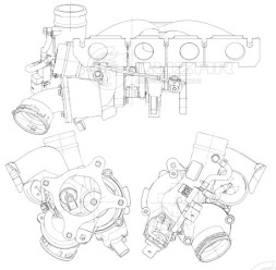 Турбокомпрессор для автомобилей VW Tiguan (08-)/Passat B6 (05-) 2.0T [CAWA,CAWB,CCZB] (тип K03)