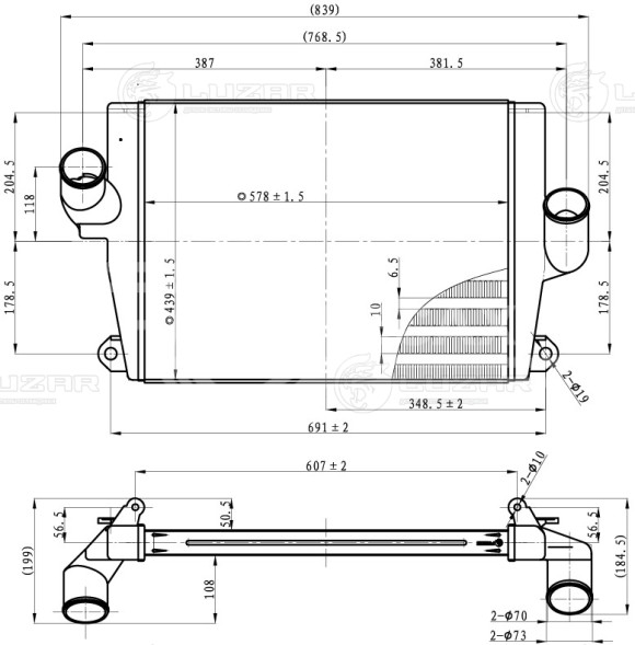 ОНВ (радиатор интеркулера) для автомобилей Валдай