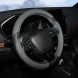 Оплетка на руль, искусственная кожа с перфорацией, серая/черная, 38 см / M