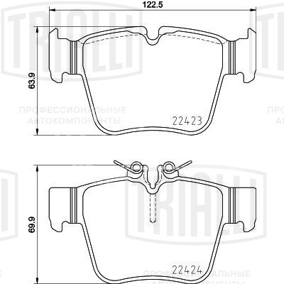 Колодки тормозные для автомобилей Mercedes GLC (15-) дисковые задние