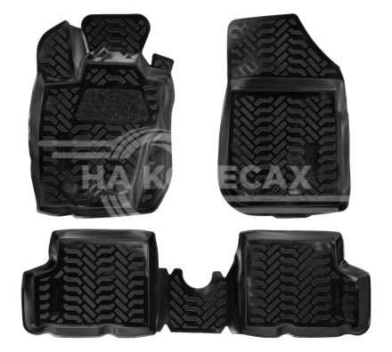Ковры для Renault Duster 4WD (11-15), 4 шт., (крепеж), выс. борт, 3D с подпятником, ТЭП, черн.