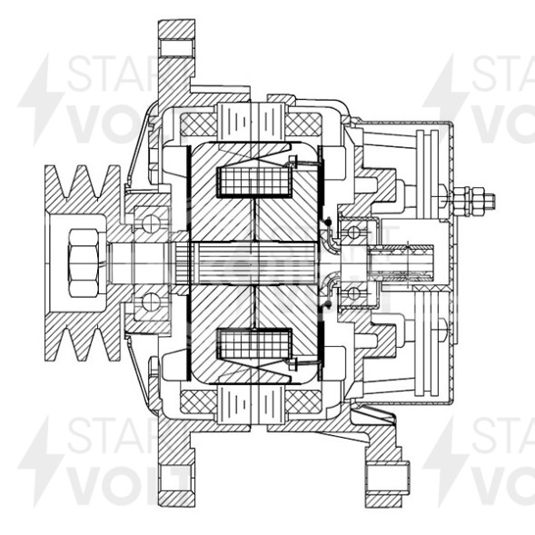 Генератор для автомобилей КАМАЗ/МАЗ с дв. ЯМЗ-236/238/КамАЗ-740 (2 руч.) 60А