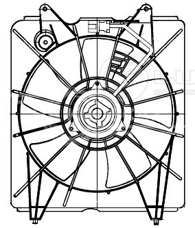 Электровентилятор охлаждения для автомобиля Honda CR-V III (06-) 2.0i/2.4i (с кожухом)