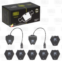 Колодки тормозные дисковые передние для автомобилей Audi A6 (97-) / Allroad (00-) с тормозной системой TRW (в комплекте с 2-мя датчиками) (PF 4169)