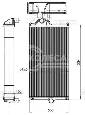 Радиатор охл. для с/т John Deere 8235R, 8260R, 8285R, 8310R, 8335R, 8360R, 8360RT, 4940, 4730 с дв. JD PowerTech 6135HFG95