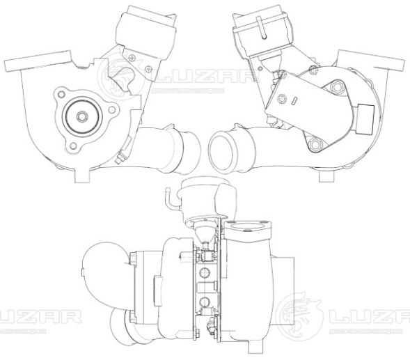 Турбокомпрессор для а/м Hyundai H1 Starex (07-) 2.5D [D4CB, A2] Е-4 (тип BV43)