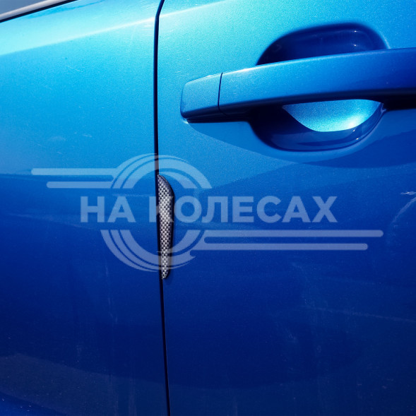 Накладки защитные на двери авто, противоударные, черн. карбон, 4 шт.