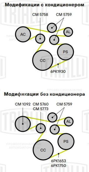 Ролик приводного ремня для автомобилей ГАЗ 31105 (дв. Chrysler) (опорный) мал.
