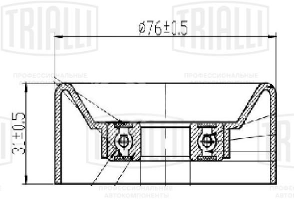Ролик приводного ремня для автомобилей ГАЗ 31105 (дв. Chrysler) (опорный) мал.