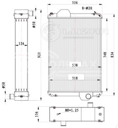Радиатор охл. для тракторов New Holland T8.350/360/380/390/410/435 с дв. FPT Cursor 9