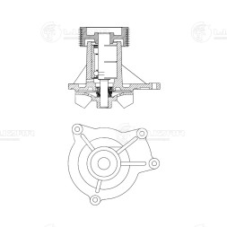 Насос водяной для автомобилей КАМАЗ 740.39 (шкив 100мм, 10PK) (ДГУ ПСМ-АД)