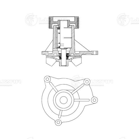 Насос водяной для автомобилей КАМАЗ 740.39 (шкив 100мм, 10PK) (ДГУ ПСМ-АД)