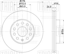 Диск тормозной передний для автомобилей Skoda Octavia A7 (13-) / Volkswagen Jetta (11-) d=276