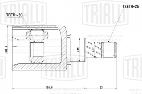 ШРУС внутренний передний для автомобилей Nissan Qashqai (06-) 1.6i CVT 2WD
