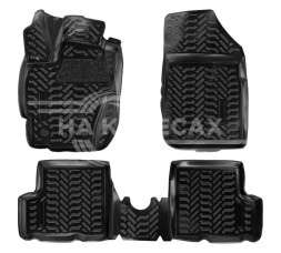 Ковры для Renault Duster (рест.)/Kaptur 4WD (15-), 4 шт., (крепеж), выс. борт, 3D с подпятником, ТЭП, черн.