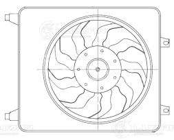 Электровентилятор кондиционера для автомобилей Hyundai Santa Fe II (06-) 2.2D/2.7i (с кожухом)