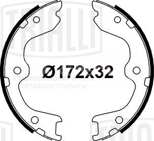 Колодки тормозные для автомобилей Infinit EX (07-) / G (07-) / FX (03-) (до 2004 г/в) / Nissan Teana J32 (08-) барабанные стояночного тормоза 172x32