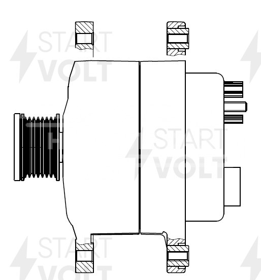 Генератор для автомобилей Renault Arkana (19-)/Duster II (21-) 1.3TCe 120A