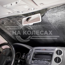 Шторка солнцезащитная 80*145 см на лобовое стекло, 140г/м2, серая