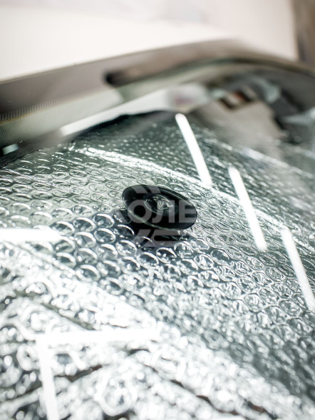 Шторка солнцезащитная 80*145 см на лобовое стекло, 140г/м2, серая