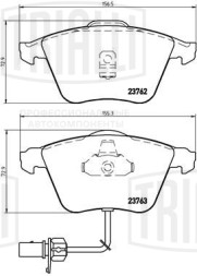 Колодки тормозные дисковые передние для автомобилей Audi A6 (97-) / Allroad (00-) с тормозной системой Ate (в комплекте с 2-мя датчиками) (PF 4172)