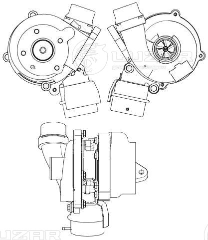 Турбокомпрессор для а/м Renault Megane (02-)/Scenic (03-) 1.5dci [K9K] (тип BV39)