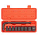 Набор головок ударных 1/2&quot; 38мм 10 пр. (10-24мм, Г-вороток) пласт. кейс.