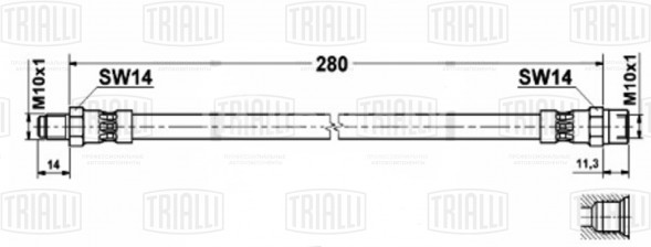 Шланг тормозной задний для автомобилей Mercedes 190 W201 (82-)/W124 (84-) L=310мм