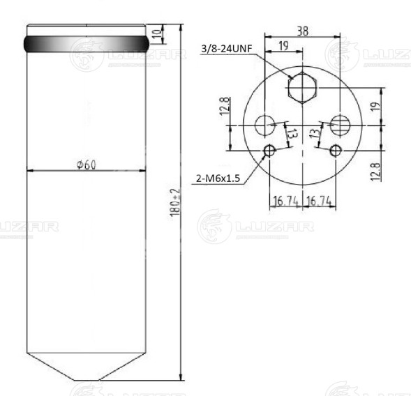 Ресивер-осушитель конденсора для автомобилей Volvo S60 (00-)/S80 (98-)