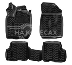 Ковры для Renault Logan II (14-), 4 шт., (крепеж), выс. борт, 3D с подпятником, ТЭП, черн.